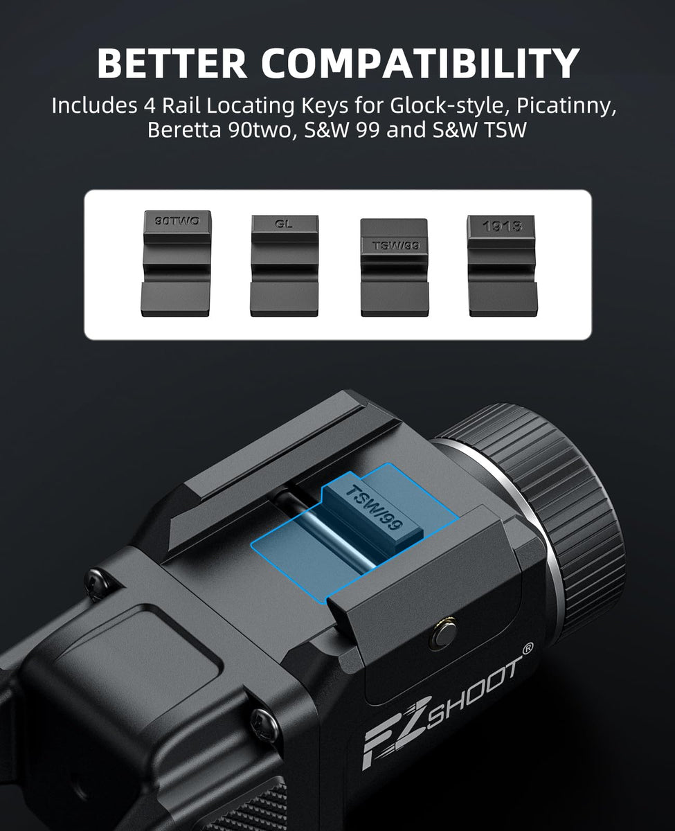 Torcia Tattica Per Pistola 500 Lumen - Super Luminosa Con Ricarica USB, Nuova