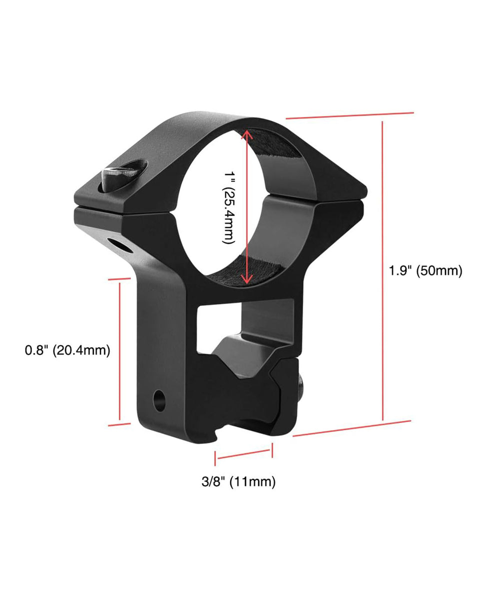 Steel 30mm Diameter 11mm 3/8 Dovetail Scope Rings - Medium Pro Steel 30mm Diameter 11mm 3/8 Dovetail Scope Rings - Medium Pro