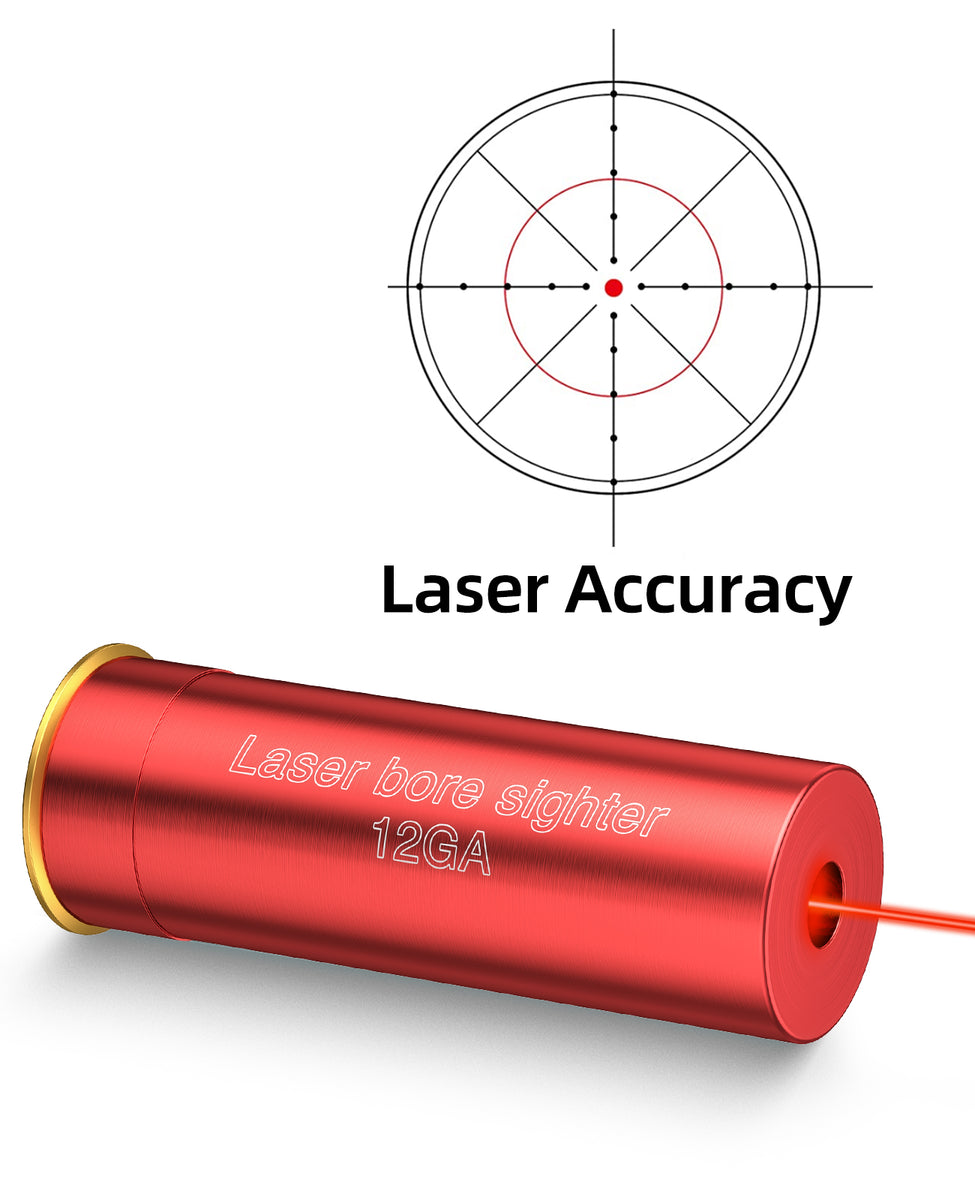  12GA Red Dot Laser Bore Sight in-Chamber Cartridge Laser Bore  Sighter with Two Sets Batteries : Sports & Outdoors