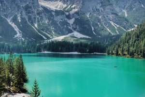 Pragser Wildsee with emerald water and alpine peaks