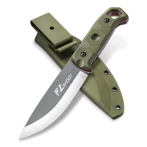 EZSHOOT Fixed Blade Knife with Sheath 5.1" D2 Steel Full Tang