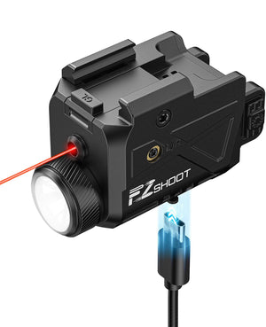 EZshoot 800 Lumens Laser Light Combo for Pistol Gun Light with Slidable Rail