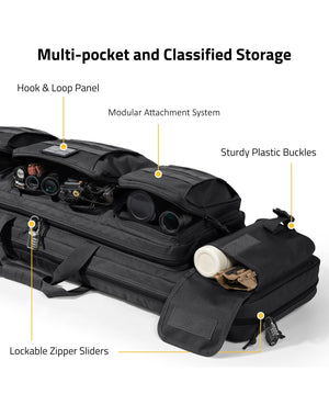 EZshoot 42 Inches Soft Rifle Case Double Long Gun Bag for Outdoor Hunting Shooting
