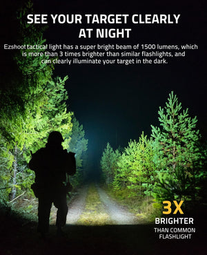 SEE CLEARLY AT NIGHT-EZSHOOT 1500 Lumens Pistol Flashlight Magnetic Rechargeable