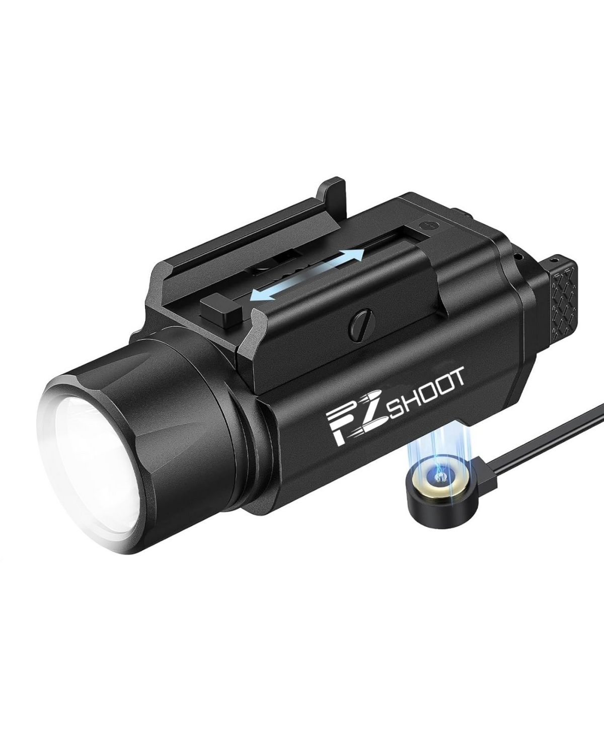 1500 Lumens Pistol Flashlight Magnetic Rechargeable