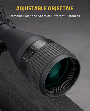 Rifle Scope with adjustable objective lens