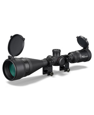 EZSHOOT 2.5-10x50 AO Rifle Scope, Red/Green Mil-dot Reticle