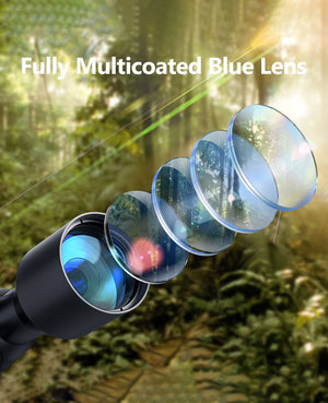 EZSHOOT rifle scope with fully multi-coated blue lens technology for enhanced light transmission and clarity.
