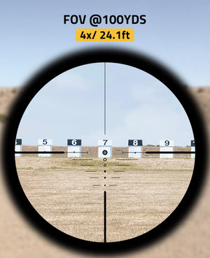 Crossbow scope reticle with measurement details