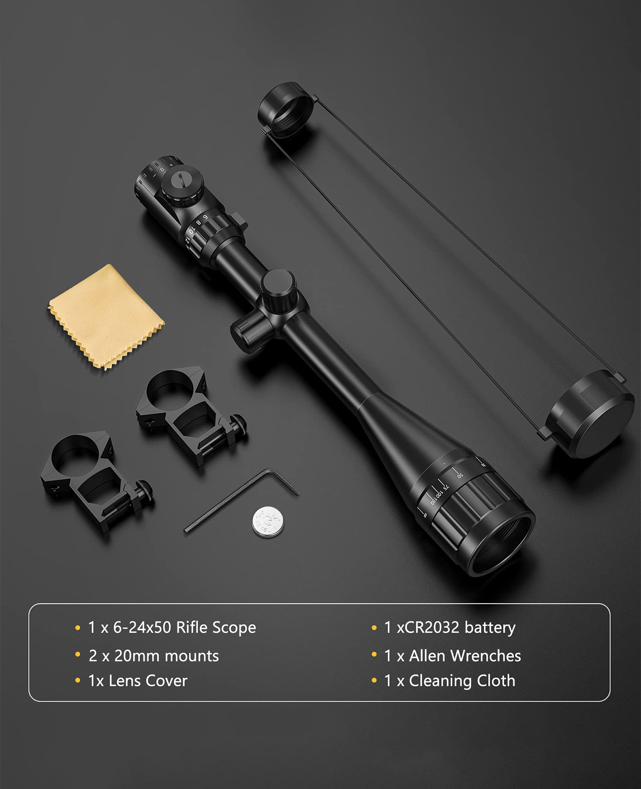 FSI 4-16x50 Rifle Scope With Illuminated Reticle & Front AO Adjustment