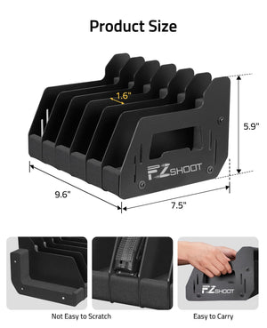 Product Size-EZSHOOT 6-Slot Foam Pistol Rack for Gun Safe/Cabinet