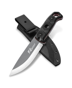 EZSHOOT Fixed Blade Knife with Sheath 5.1" D2 Steel Full Tang