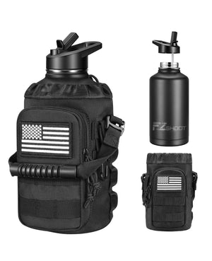 EZSHOOT Half Gallon Water Bottle with Straw Stainless Steel