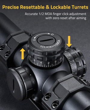 EZSHOOT precision rifle scope with adjustable turrets
