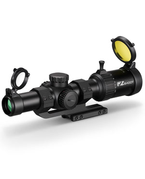 EZSHOOT LPVO Rifle Scope, Red/Green Illuminated BDC Reticle- 1-10x24