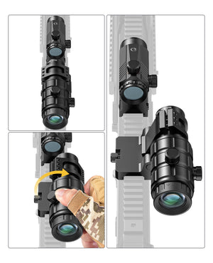 EZSHOOT Motion Awake Red Dot & 3X Magnifier Combo, 3MOA BDC Optic