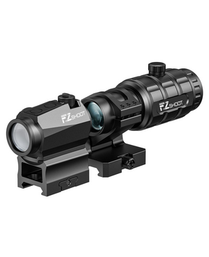 EZSHOOT Red/Green Dot Sight & 3X Magnifier Combo, Co-Witness-Green Dot