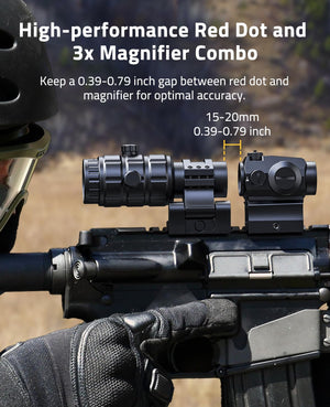 High-performance red dot and 3x magnifier combo
