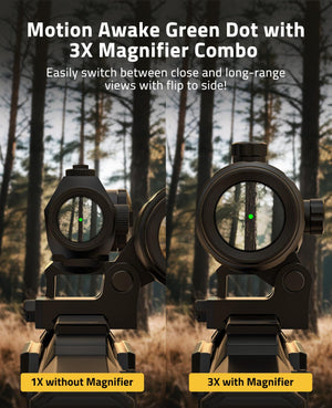 Motion Awake GreenDot with 3X Magnifier Combo