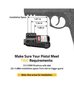 Installation requirements-EZSHOOT Red/Green Laser Sight Compatible with Low Profile Picatinny Rail 