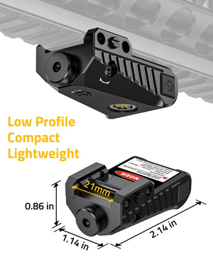 Low Profile Compact Lightweight-EZSHOOT Red/Green Laser Sight Compatible with Low Profile Picatinny Rail 