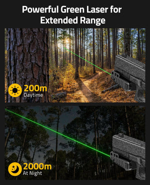 Powerful Green Laser for Extended Range-EZSHOOT Red/Green Laser Sight Compatible with Low Profile Picatinny Rail 