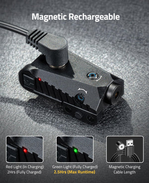 Magnetic Rechargeable-EZSHOOT Red/Green Laser Sight Compatible with Low Profile Picatinny Rail 