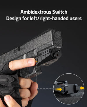 Ambidextrous Switch Design-EZSHOOT Red/Green Laser Sight Compatible with Low Profile Picatinny Rail 