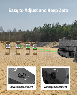 Easy to Adjust and Keep Zero-EZSHOOT Red/Green Laser Sight Compatible with Low Profile Picatinny Rail 