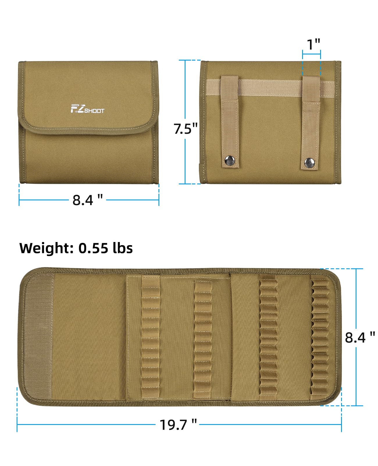 EZshoot 100 Rounds Molle Ammo Pouch Foldable for Range