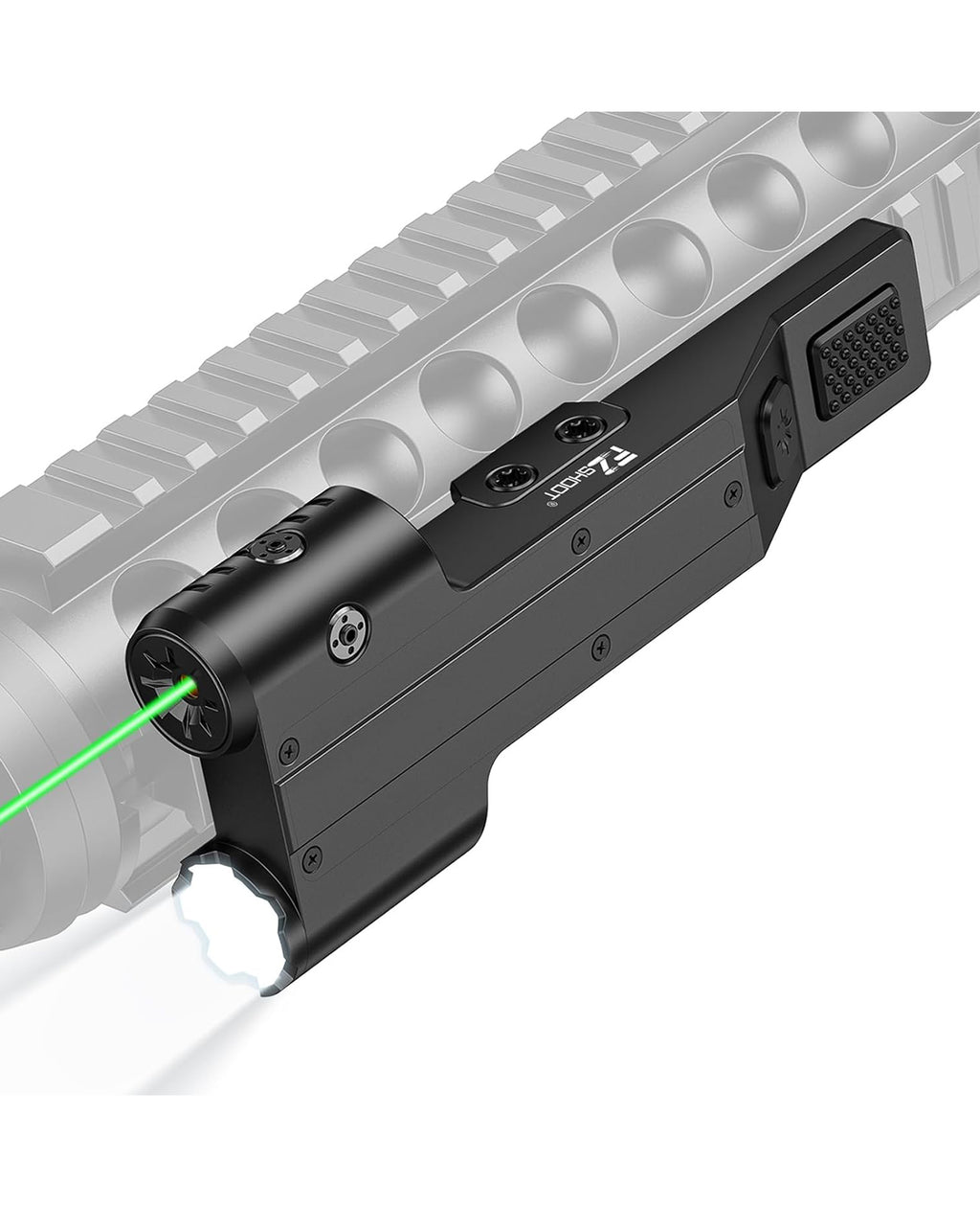 EZshoot 1600 Lumen Rifle Light with Green Laser Combo - Best Tactical Flashlight with USB Rechargeable