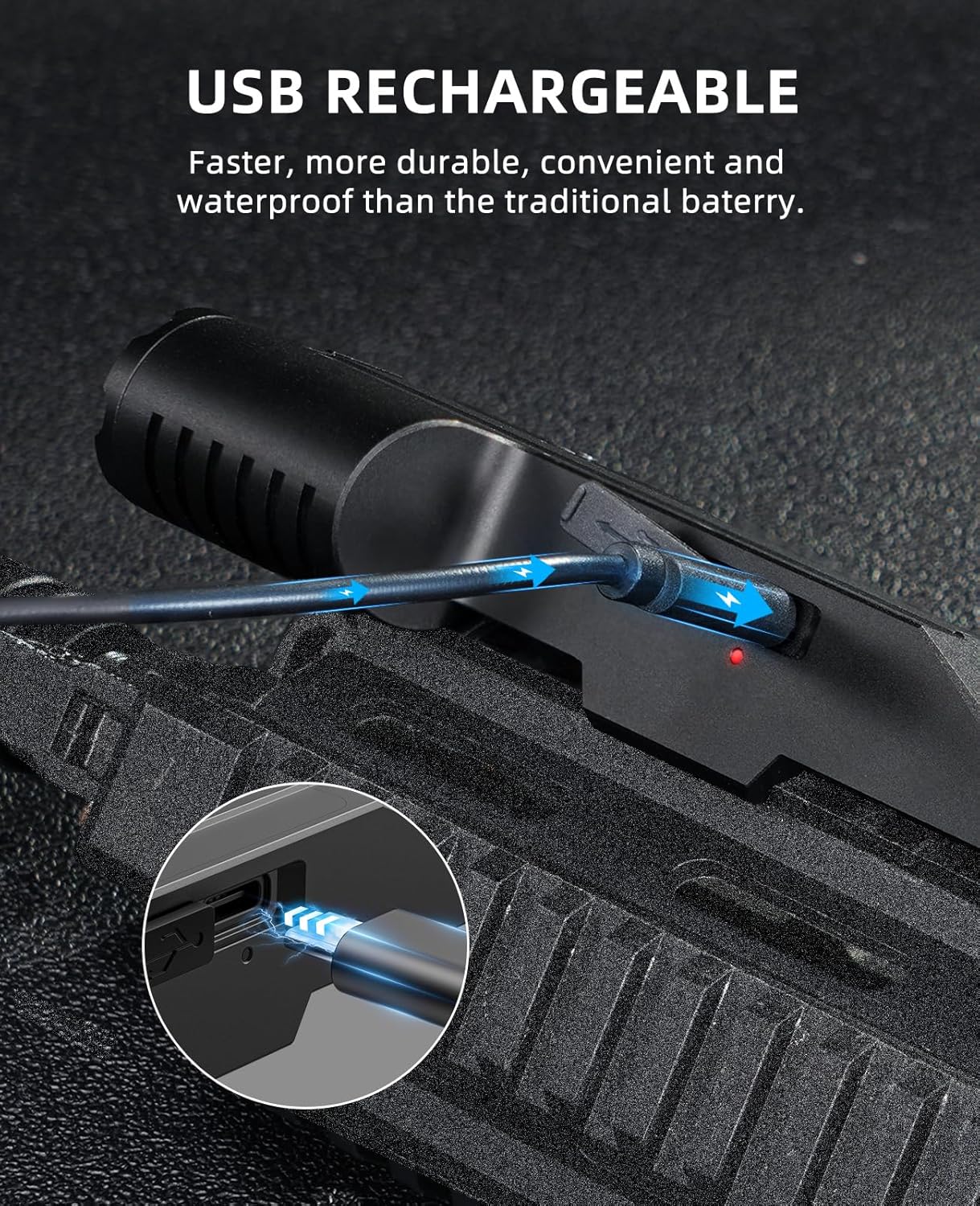 EZshoot Best Green Laser Flashlight with USB Rechargeable - More Durable, Convenient and Waterproof