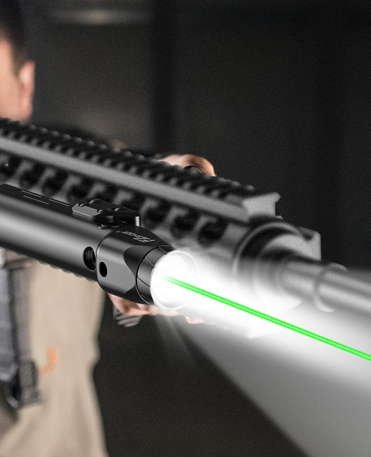 EZshoot 1700 Lumens Flashlight with Green Laser - Bright Laser for Accurate Shooting