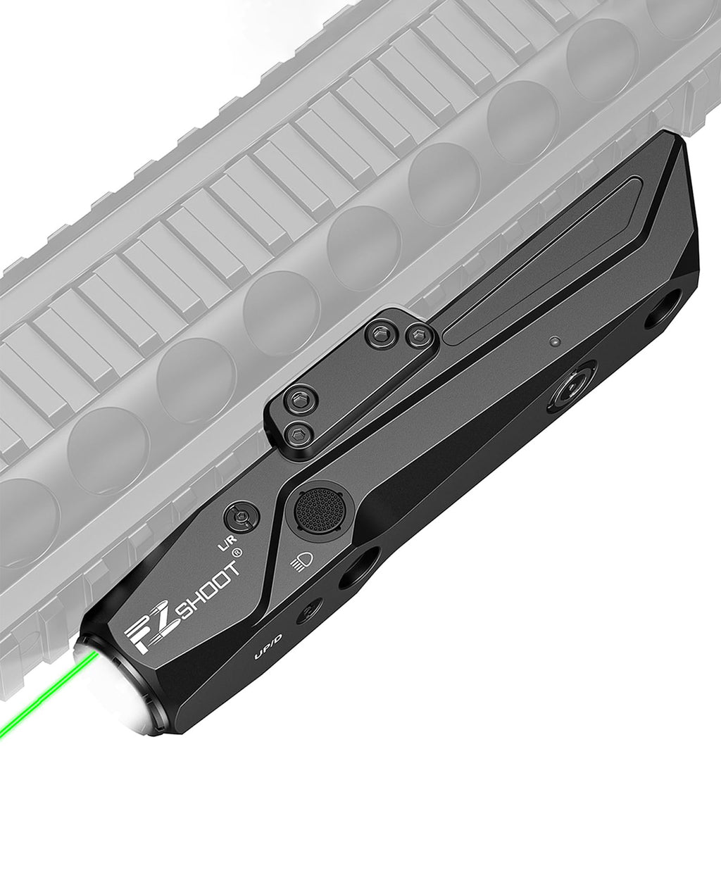 EZshoot 1700 Lumens Tactical Flashlight Green Laser Combo with Strobe Mode