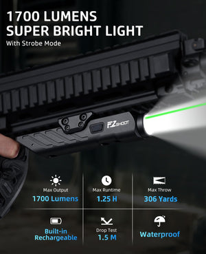 EZshoot 1700 Lumens Tactical Laser Light with Super Bright Light for Hunting