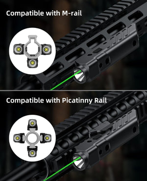 EZshoot Green Laser Light Combo Compatible with Picatinny Rail and M-rail