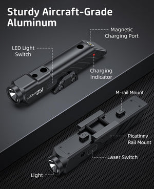Product Structure of EZshoot Picatinny Light Made of Sturdy Aircraft-Grade Aluminum