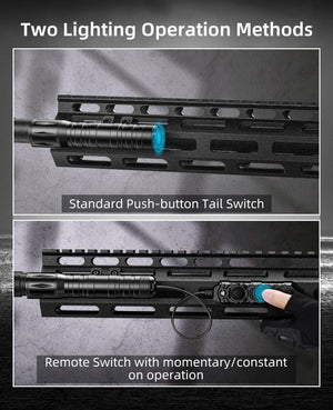 EZshoot M-Rail Flashlight with Two Lighting Operation Methods