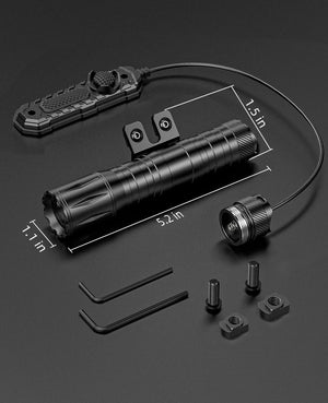 Product Size of EZshoot Bright Flashlight for M-Rail and AR-15 Rifles