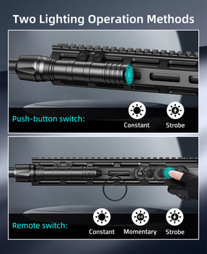 EZshoot Best Flashlight with Two Lighting Operation Methods - Push-button Switch and Remote Switch