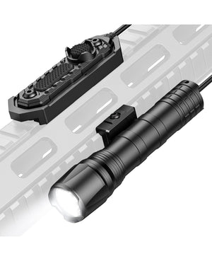 EZshoot 1800 Lumens Tactical Flashlight for AR-15 Rifles is Compatible with Picatinny Rail