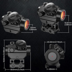 Product Size of EZshoot 2MOA Red Dot Sight for Hunting