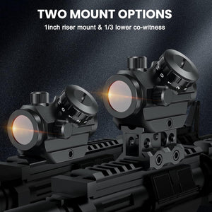 1 Inch Riser and 1/3 Lower Co-witness Two Mount Options of Red Dot Sight for Hunting