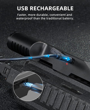 EZshoot USB Rechargeable Tacticle Flashlight - Faster, More Durable, Convenient and Waterproof than the Traditional Battery