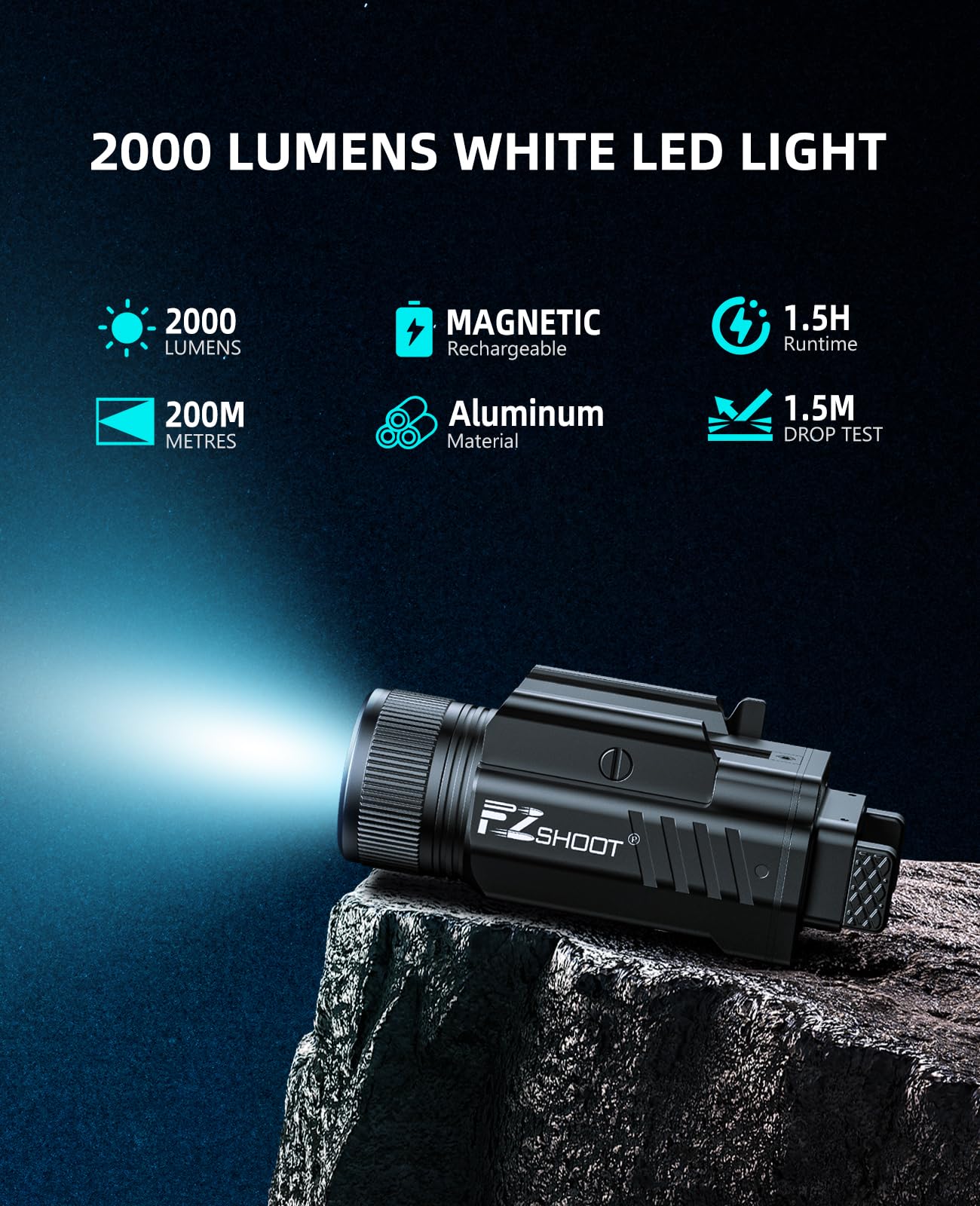 EZshoot 2000 Lumen Laser Light Combo Tactical Flashlight for Pistol