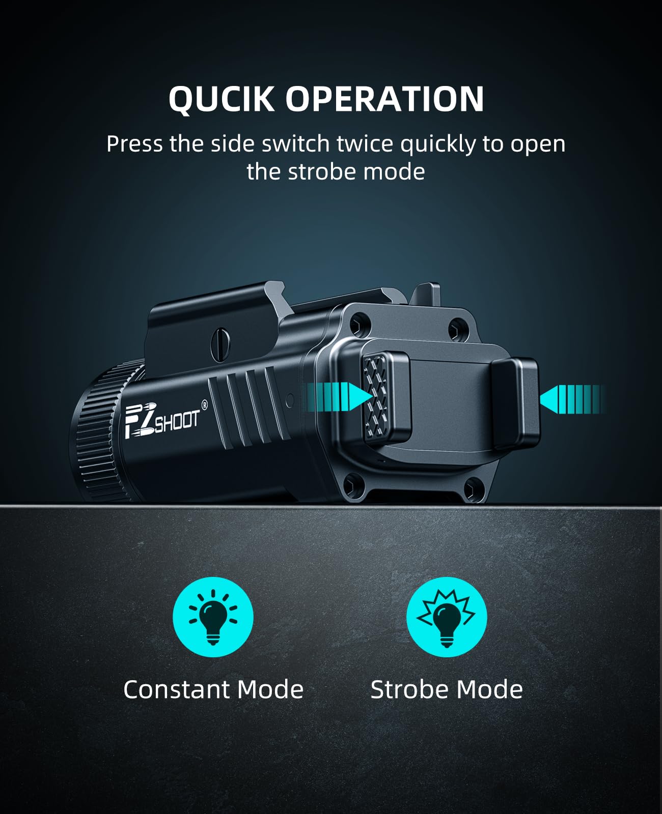 EZshoot 2000 Lumen Laser Light Combo Tactical Flashlight for Pistol