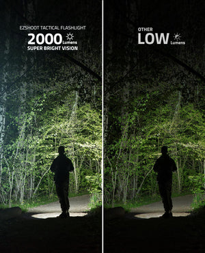 EZshoot Best Tactical Flashlight with 2000 Lumens Super Bright Vision