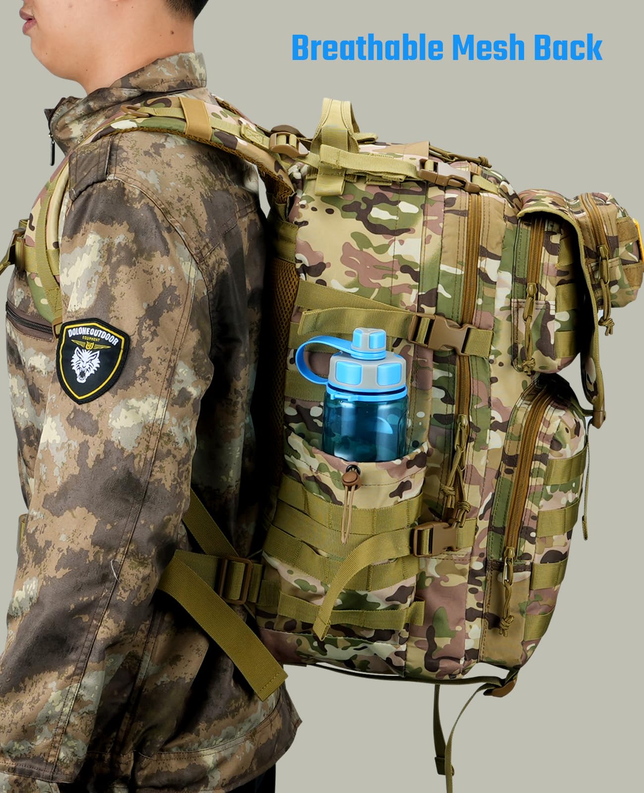 EZshoot 45L Tactical Backpack Heavy Duty Military Backpack for Men