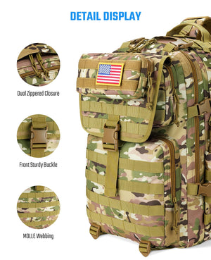 EZshoot 45L Tactical Backpack Heavy Duty Military Backpack for Men