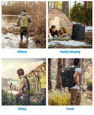 EZshoot 45L Tactical Backpack Heavy Duty Military Backpack for Men